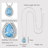 LaVixMia 316 Solid 925 Sterling Silver 8x12mm Pear Cut Pendant Necklace