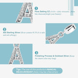925 Sterling Silver A to Clear CZ 26 Letter Charm Beads