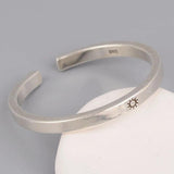 Silver Sun Moon Couple Cuff Bracelet Bangles Gift