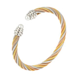 Punk Stainless Steel Bangle Set Mixed Torsion Wire Bracelets