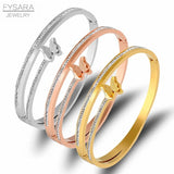 Personality Butterfly Bangles Titanium Steel Romantic Insect Bangles for Women