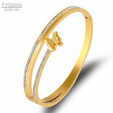 Personality Butterfly Bangles Titanium Steel Romantic Insect Bangles for Women