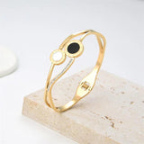 Black/White Shell Roman Numerals Steel Bangles Bracelets Vintage Bangle Jewelry
