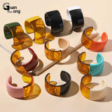 Colorful Acrylic Wide Open Cuff Bracelet for Women