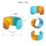 Colorful Acrylic Wide Open Cuff Bracelet for Women
