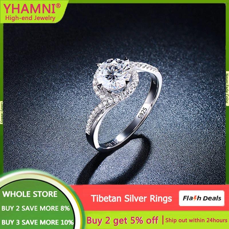 Tibetan Silver Zirconia Wedding Band Anti Allergy Jewelry