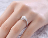 Tibetan Silver Zirconia Wedding Band Anti Allergy Jewelry