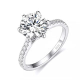 Anti Allergy Tibetan Silver Ring Round 2CT Zirconia Wedding Band