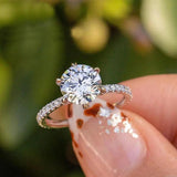 Anti Allergy Tibetan Silver Ring Round 2CT Zirconia Wedding Band
