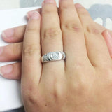 Tibetan Silver Ring with 0.5ct Zirconia