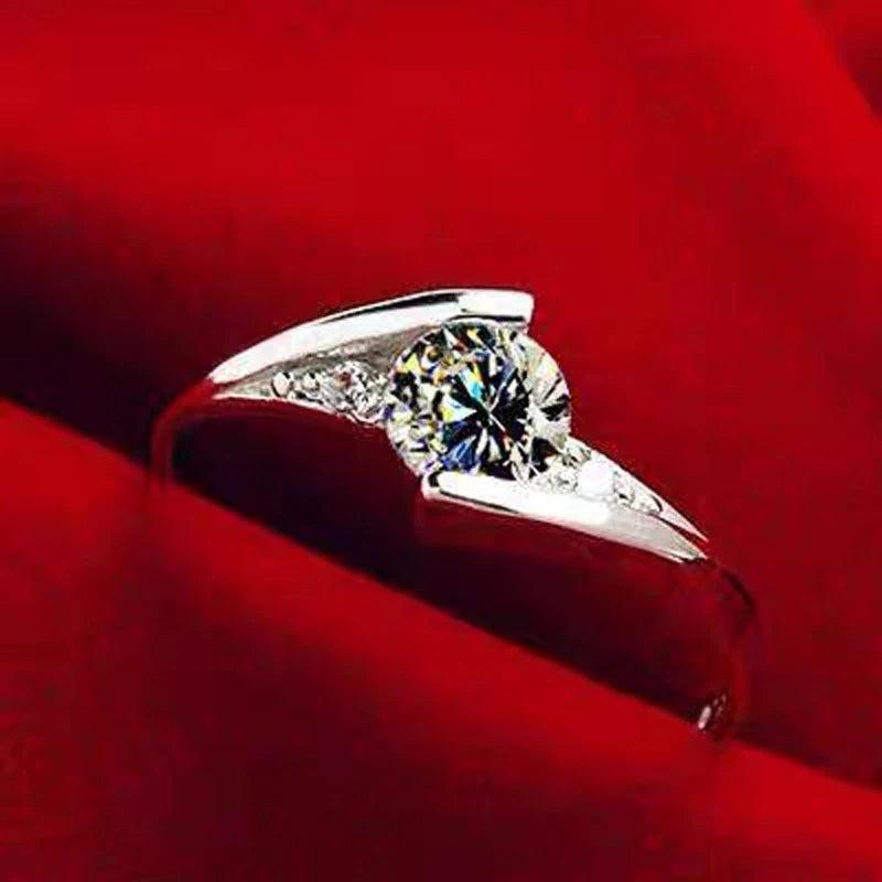 Tibetan Silver Zircon Wedding Band Women's Ring