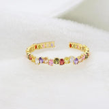 Colorful CZ Rainbow Bangle Bracelet Copper Filled Gift