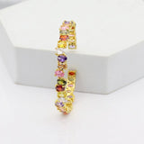 Colorful CZ Rainbow Bangle Bracelet Copper Filled Gift