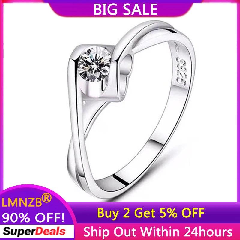 Tibetan Silver Heart Ring with Zirconia - Women's Promise Engagement Wedding Rin