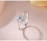 Tibetan Silver Heart Ring with Zirconia - Women's Promise Engagement Wedding Rin