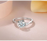 Tibetan Silver Heart Ring with Zirconia - Women's Promise Engagement Wedding Rin