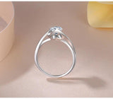 Tibetan Silver Heart Ring with Zirconia - Women's Promise Engagement Wedding Rin