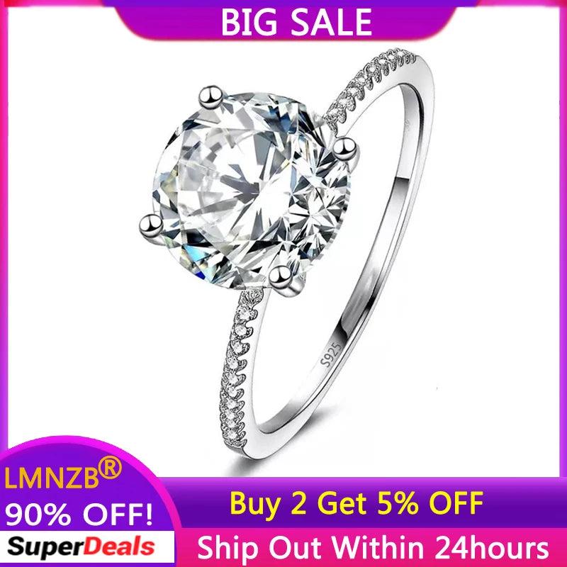 Real Tibetan Silver Ring 3ct Zirconia Wedding Band Jewelry