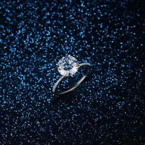 Real Tibetan Silver Ring 3ct Zirconia Wedding Band Jewelry