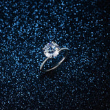 Real Tibetan Silver Ring 3ct Zirconia Wedding Band Jewelry