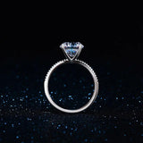 Real Tibetan Silver Ring 3ct Zirconia Wedding Band Jewelry