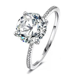 Real Tibetan Silver Ring 3ct Zirconia Wedding Band Jewelry
