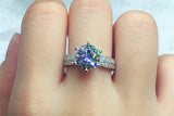 Tibetan Silver Zirconia Wedding Band High Jewelry Gift R006