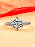 Tibetan Silver Wedding Band with 2.0ct Zirconia Ring