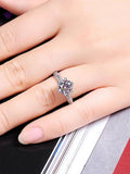 Tibetan Silver Wedding Band with 2.0ct Zirconia Ring