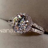 Tibetan Silver Wedding Bands For Women Cubic Zirconia Ring Never Fade