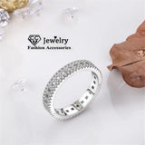 CC Silver Rings Plated Jewelry Row Rings for Women