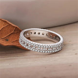 CC Silver Rings Plated Jewelry Row Rings for Women
