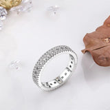 CC Ring Silver Plated Crystal Row Rings Women Wedding Accessories