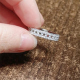 CC Ring Silver Plated Crystal Row Rings Women Wedding Accessories