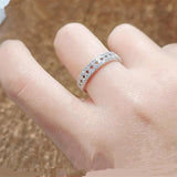 CC Ring Silver Plated Crystal Row Rings Women Wedding Accessories
