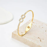 Zircon Crystal Bangles Titanium Steel Bracelet