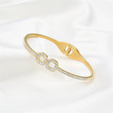Zircon Crystal Bangles Titanium Steel Bracelet