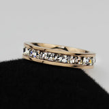 Titanium Steel CZ Flash Single Row Square Jewelry Ring CC982