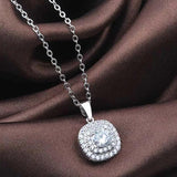 1.25ct Zircon Pendant Necklace for Women Wedding and Engagement