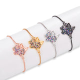 Hollow Heart Pig Charm Bracelet Zircon Charms Adjustable Bracelet