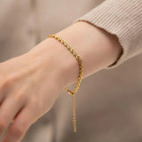 Chic Hollow Heart Stainless Steel Bracelet - Women's Waterproof Jewelry