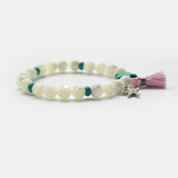 Natural Stone Bracelet with Shell Beads Starfish Spike Charm NSB1020