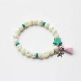 Natural Stone Bracelet with Shell Beads Starfish Spike Charm NSB1020