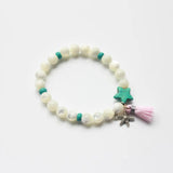 Natural Stone Bracelet with Shell Beads Starfish Spike Charm NSB1020