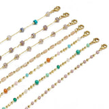 Crystal Beads Bracelet Copper Boho Beach Jewelry Gift