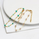 Crystal Beads Bracelet Copper Boho Beach Jewelry Gift