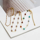 Crystal Beads Bracelet Copper Boho Beach Jewelry Gift