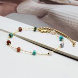 Crystal Beads Bracelet Copper Boho Beach Jewelry Gift