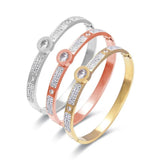 Crystal Watch Charms Bracelet Stainless Steel Chain Jewelry
