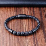Multicolor Leather Stone Beads Bracelet Men Women Jewelry